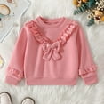 thumbnail image 2 of Posijego Kids Girls Sweatshirts Bow Ruffle Long Sleeve Cotton Pullover Shirts Cute Sweatshirt for Girls, 2 of 4