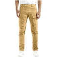 thumbnail image 2 of Lopecy-Sta Mens Cargo Jogger Pants Slim Fit Stretch Zipper Pockets Athletic Straight Type Fitness Pants Cargo Pants for Men, 2 of 6