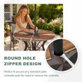 thumbnail image 4 of Round Outdoor Tablecloth with Umbrella Hole and Zipper, Texas Star Vintage Tablecloth with Elastic Waterproof, Berry Burnt Orange Brown Wooden Patio Table Covers for 55" - 60" Picnic Pool Tables, 4 of 9