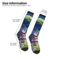 thumbnail image 2 of Fotbe Fantasy Treehouse Planet Scene Calcetas Divertidas Estampadas para Hombre y Mujer, Calcetas de Algodón hasta la Rodilla para Caminar, Correr, Enfermería y Embarazo, 2 of 6