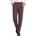 thumbnail image 1 of INSPIRE CHIC Pantalon à Carreaux pour Homme, Léger, Coupe Régulière, devant Plat, 30 Bourgogne, 1 of 7