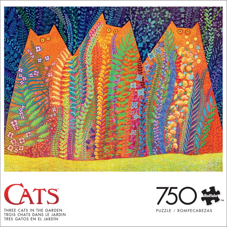 Buffalo Games Three Cats in the Garden 750-Piece 24 x 18-Inch
