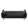 thumbnail image 5 of Velvet Sofa, Mid Century Modern Couch With Square Arms, Wood Legs, Tufted Back 3 Seat Comfy Couch For Living Room, Small Space, Apartment, Bedroom, 5 of 9