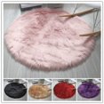 thumbnail image 5 of Round Soft Faux Sheepskin Fur Area Rugs Faux Fur Rug Bedside Rugs 12inch, 5 of 5