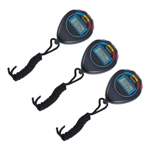 Homoyoyo 3-Pack Black Electronic Stopwatch Timer for Sports Training, Running, Fitness, and Professional Timing