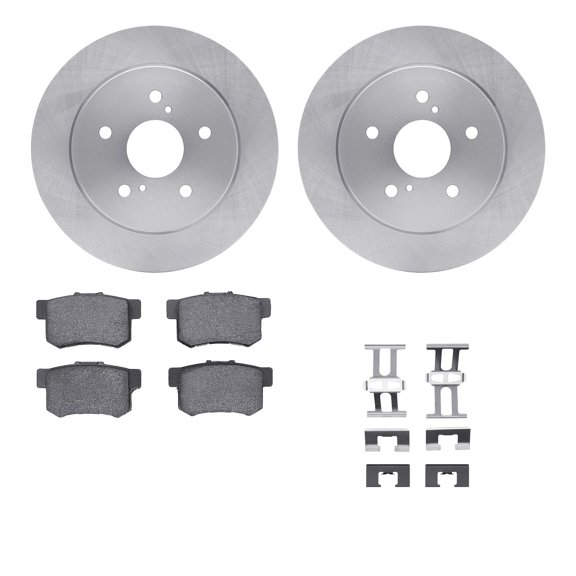 Dynamic Friction Company Rear Brake Rotors with 5000 Advanced Brake Pads includes Hardware 6512-01041