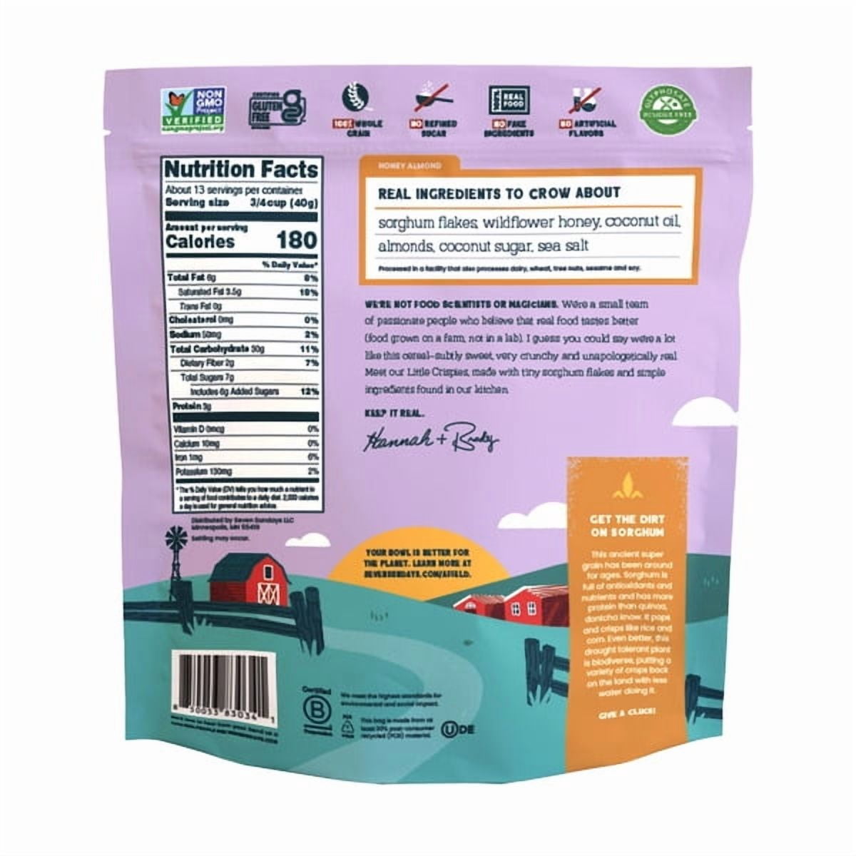 Seven Sunday Little Crispies Cereal, Honey Almond, 18 oz