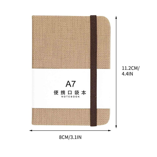 Cuadernos de Oficina para el Trabajo A7 Cuaderno Horizontal Mano Grueso Cuaderno, Cubierta de Cuero Duro Portátil para Aprender Notas de Inspiración con la Tabla de Contenidos Números de Página