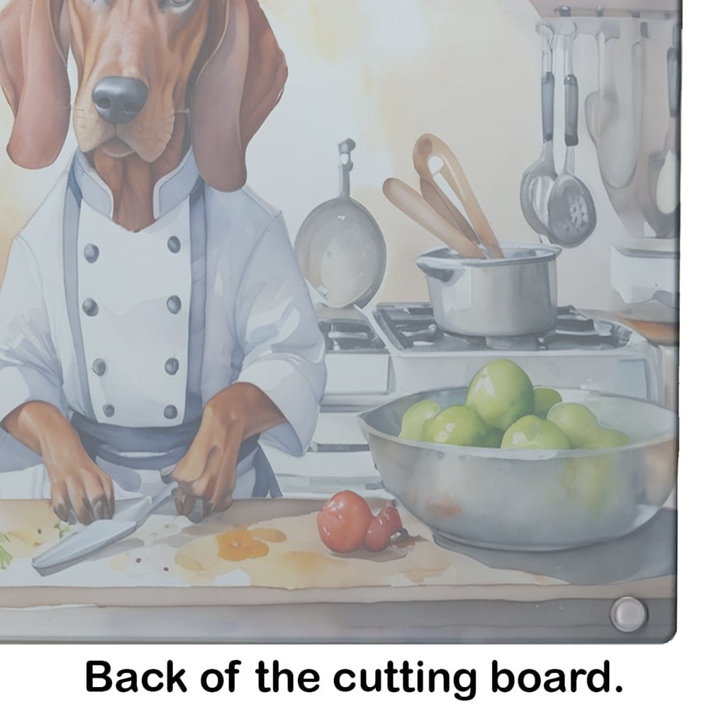 Redbone Coonhound The Chef Glass Cutting Board 12 in x 15 in