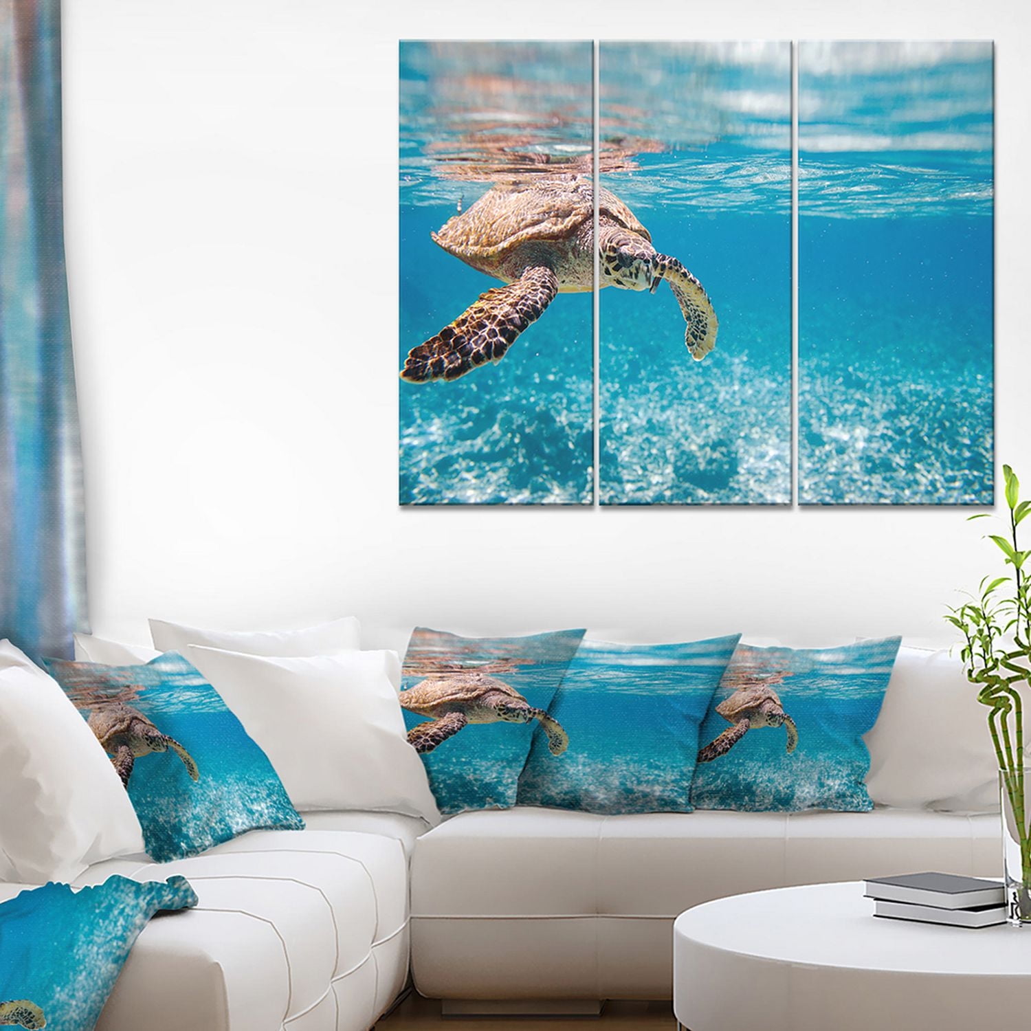 Design Art Large Hawksbill Sea Turtle Canvas Print