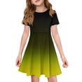 thumbnail image 6 of XADYUY Summer Dress for Girls 7-8 Casual A-Line Short Sleeve Midi Dress Gradient Crew Neck Sundresses Swing Dresses with Pockets,5-6Years,Green, 6 of 6