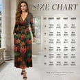 thumbnail image 6 of FKELYI Autumn Leaf Print Womens Fall Maxi Dress V-Neck Long Sleeve Casual Dress with Pocket A-Line Flowy Tiered Dresses for Spring Winter, XL, 6 of 6