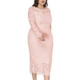 thumbnail image 4 of gakvbuo Plus Size Dresses For Curvy Women Wedding Guest Fall Dresses For Women 2023 Women's Hollow Out Lace Long Dress Long Sleeve Evening Dress Party Dress, 4 of 5