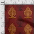 thumbnail image 1 of oneOone Polyester Lycra Dark Red Fabric Floral & Flying Swan Block Craft Projects Decor Fabric Printed By The Yard 56 Inch Wide, 1 of 4