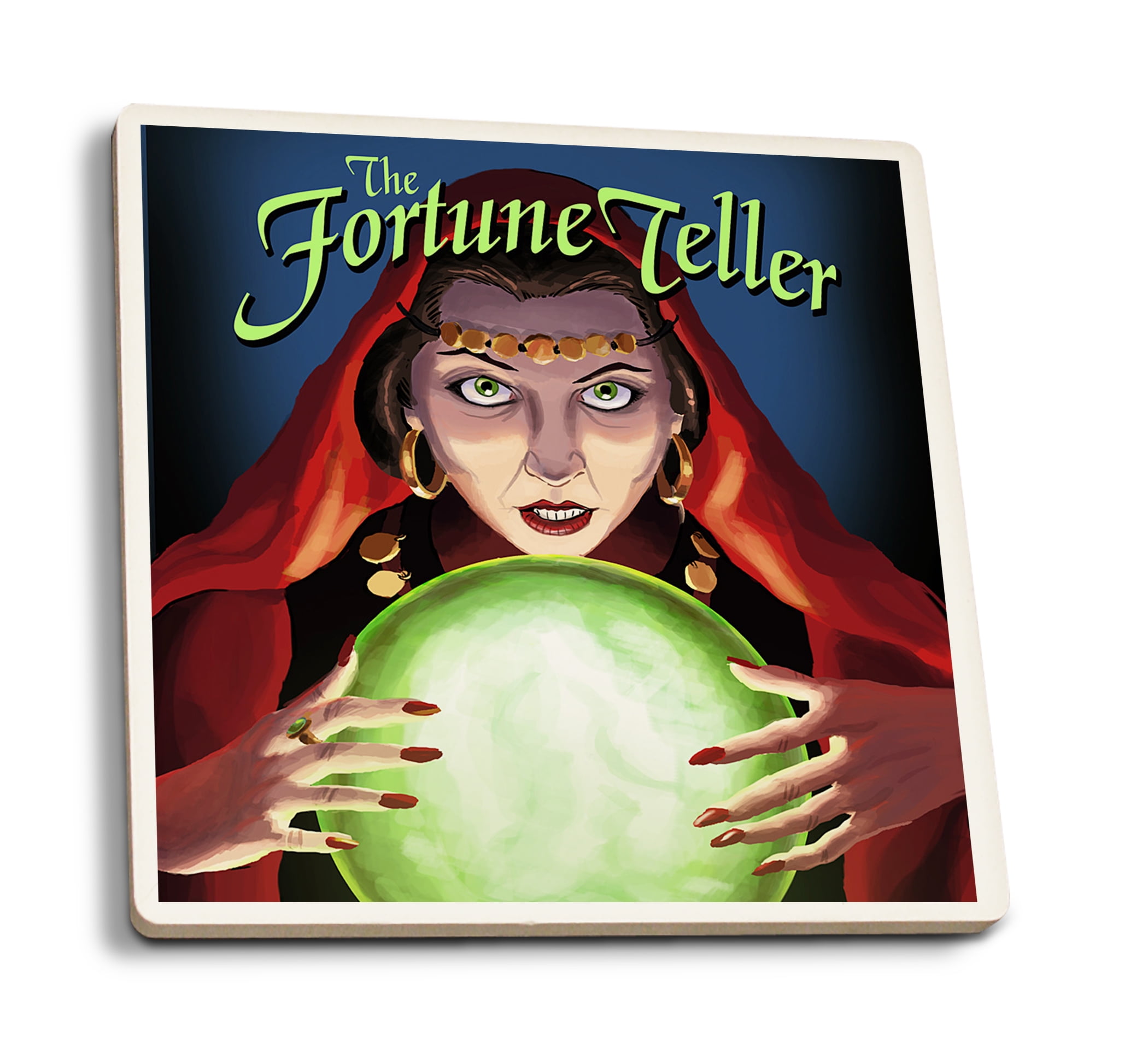 Car Coasters Fortune Teller Hand Custom 4 Pack Ceramics Car Coaster Set for Car Cup Drink Cup Holder Coasters Car Decoration Auto Accessory 