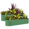 thumbnail image 1 of 2-Pack Raised Garden Beds Galvanized Steel Planter Boxes for Vegetables & Flowers – Rust-Resistant, Easy Assembly – Durable Raised Beds for Outdoor Plants – Green, 1 of 8