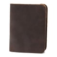 thumbnail image 2 of Men Retro Wallet Money Bag Coin Pocket Slim Purse Cowhide Change Card Short Handmade Fashionable for Business Driver Dark Coffee vertical design, 2 of 9