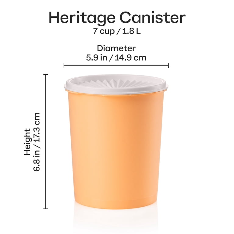 Tupperware Heritage 7-Cup Food Storage Canister with Lid, Peach
