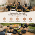 thumbnail image 4 of Homienly Dish Set for 8 40PCS Black Wheat Straw, Lightweight Unbreakable Plate and Bowl set, BPA Free, Stackable, Microwave and Dishwasher Safe for Home, Dorm and Travel, 4 of 7