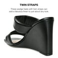 thumbnail image 6 of Journee Collection Womens Kailee Faux Leather Slip On Wedge Sandals, 6 of 7