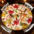 thumbnail image 2 of Fall Tablecloth, Round Pumpkins Maple Leaves Decorative Thanksgiving Table Cover for Kitchen Dining Picnic Tabletop Indoor Outdoor Party Decor O, 2 of 6