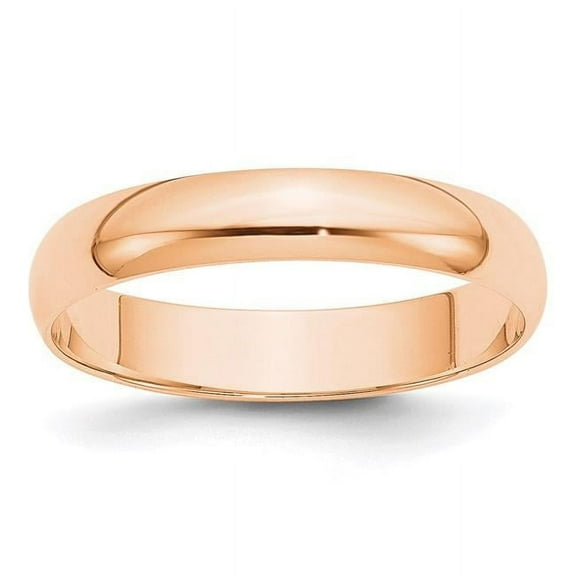 Primal Gold 10 Karat Rose Gold 4mm Lightweight Half Round Band Size 10