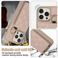 thumbnail image 4 of ELEHOLD Case for iPhone 14 Pro Max,Detachable Lanyard Crossbody Leather Wallet Case with Ring Holder & Mirror,Khaki, 4 of 8
