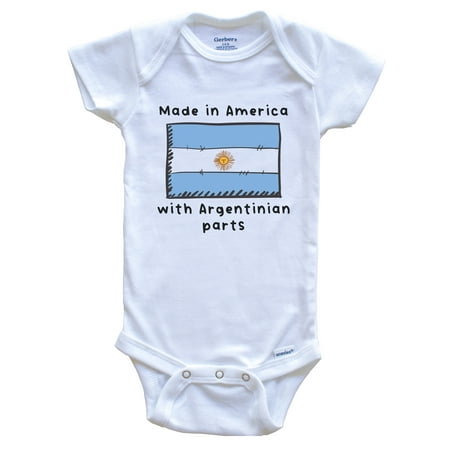 

Made In America With Argentinian Parts Argentina Flag Baby Bodysuit