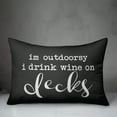 thumbnail image 2 of Creative Products Drink Wine on Decks Black and White 14x20 Indoor / Outdoor Pillow, 2 of 2