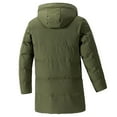 thumbnail image 5 of Brondbend Winter Coat for Men Jackets for Men Hooded Long Sleeved Zipper Pocket Outerwear Solid Color Warm Jacket Loose Fit Holiday Tops Army Green, 5 of 7