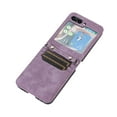 thumbnail image 3 of SaniMore for Samsung Galaxy Z Flip 5 6.7" 2023 Case, Detachable Crossbody Lanyard, PU Leather Card Holder, Shockproof Stylish Anti-fall Folding Cover for Z Flip 5, Purple, 3 of 10