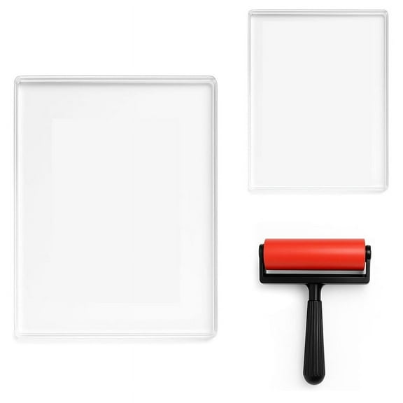 5x7 and 8x10inch Gel Plate, Waterproof and Washable Gel Printing Plate with Rubber, Suitable for Card Making, Arts