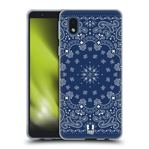 Head Case Designs Classic Paisley Bandana Blue Soft Gel Case Compatible with Samsung Galaxy A01 Core (2020)