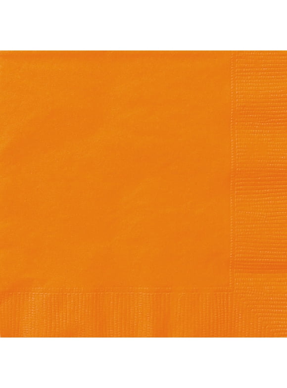 Way to Celebrate! Orange Paper Luncheon Napkins, 6.5in, 24ct