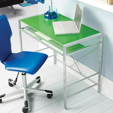 Mainstays Versatile Modern Glass Top Desk Multiple Colors