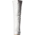 thumbnail image 2 of Top Moda Auto-2 Women's Mid Calf Buckle Strap PU Leather Kitten Heel Boots WHITE 7, 2 of 8