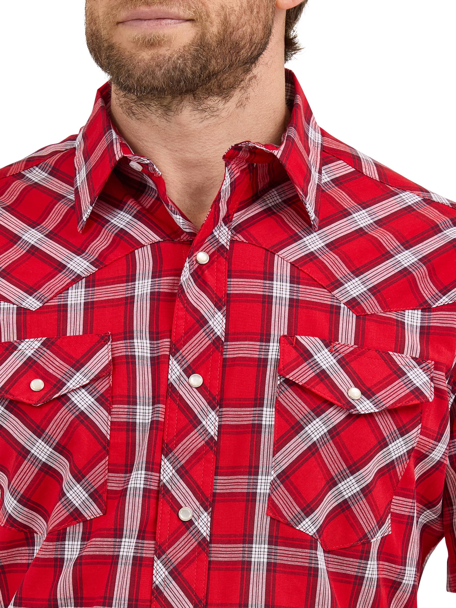 Wrangler® Men's and Big Men's Regular Fit Short Sleeve Western Shirt, Sizes S-5XL