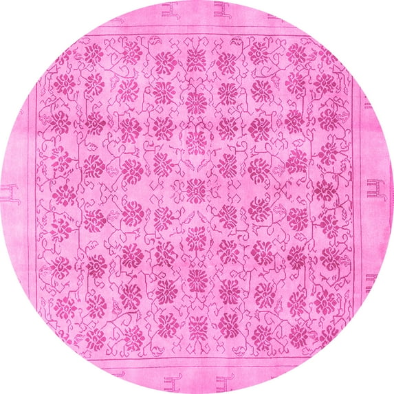 Ahgly Company Indoor Round Persian Pink Traditional Area Rugs, 6' Round