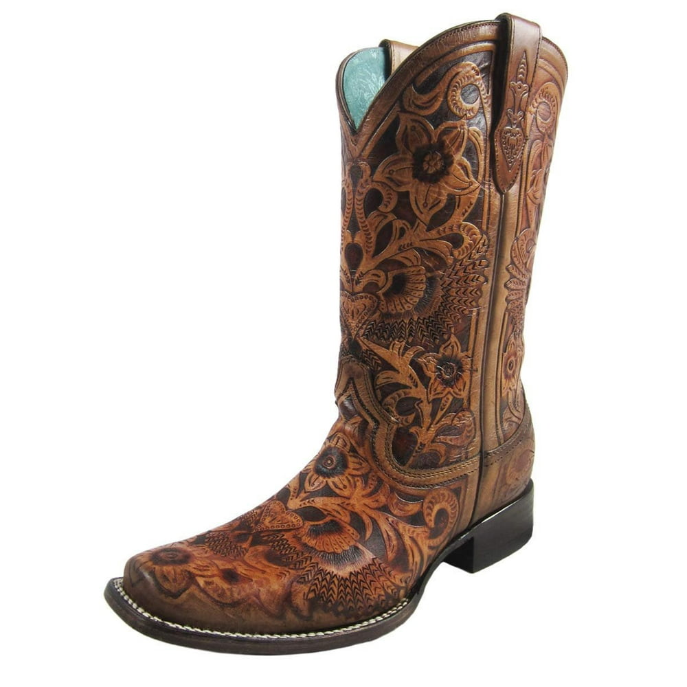 Corral Boots - CORRAL C3364 Cognac Women's Leather Heart and Wings