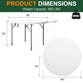 thumbnail image 4 of ZephyPaws 48" Round Folding Table, Collapsible Camping Table,Folding Event Table for Parties and Trade Shows, Portable Indoor/Outdoor Event Banquet Table, White, 4 of 7