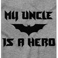 thumbnail image 2 of My Uncle is a Hero Superhero Bat Romper Boys or Girls Infant Baby Brisco Brands 6M, 2 of 6