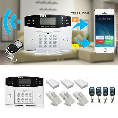 Keypad Entry Alarm - Wireless GSM Home Security Alarm System with Detector Sensor Call Auto Dialing Dialer Door Window Sensor & PIR Infrared & APP Remote Control, White