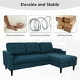 thumbnail image 3 of Lecut L Shaped Sofa Couch with Pull Out Bed Sleeper Sofa Sectional for Living Room Comfy Linen Fabric Tufted Pull Out Couch with Storage Chaise Cup Holders 75" Blue, 3 of 9