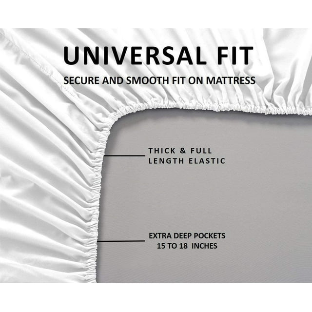 500 Thread Count 3 Piece (1- Fitted Sheet + 2- Pillow cover) Quality 21 Inch Deep Pocket 100% Egyptian Cotton Solid Pattern