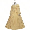 thumbnail image 2 of Women's Civil War Dress Victorian Dickens Costume Yellow Plaid Skirt, 2 of 7