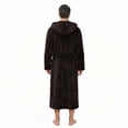 thumbnail image 5 of U2SKIIN Mens Robe Big and Tall with Hood,Full Length Plush Robe for Men Long Fleece Bathrobe（Black, S/M）, 5 of 5