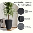 thumbnail image 3 of LuxenHome 19.21"H Tall Planters, Set of 2 Black Large Indoor Outdoor Plant Pots Plastic Flower Pots, 3 of 8
