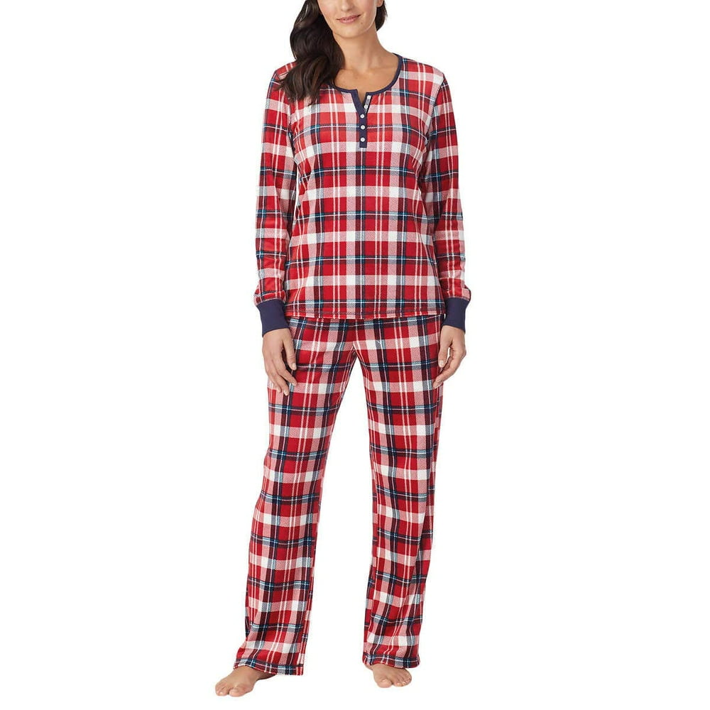 Nautica Nautica Womens 2 Piece Fleece Pajama Sleepwear Set (Small