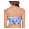 thumbnail image 2 of SALT + COVE Women's Multi Color Tropical Print Stretch Ruffled Hem Lined Adjustable Deep V Neck Tropical Punch Swimsuit Top S, 2 of 4