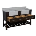 thumbnail image 5 of Charlotte 60" Double Farmhouse Bathroom Vanity with Chocolate Cabinet and Engineered Carrara Top, 5 of 5
